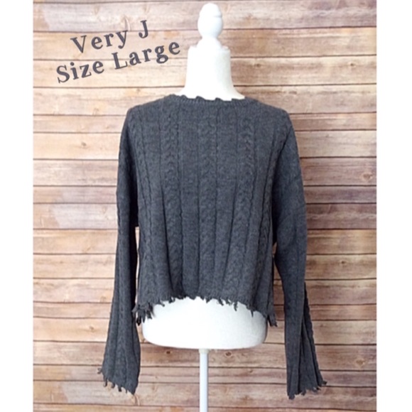Very J Tops - ⭐️Very J Fringe Trim Cropped Sweater